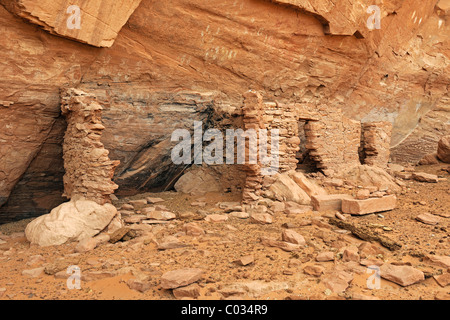 Haus der vielen Hände, etwa 1500 Jahre alte Ruinen der Indianer, Mystery Valley, Arizona, USA Stockfoto