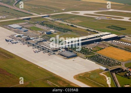 Luftaufnahme, Leipzig Flughafen, Fracht-Flughafen, Schkeuditz, Sachsen, Deutschland, Europa Stockfoto