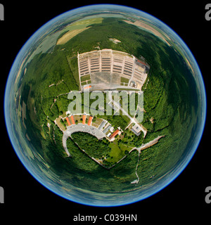 Luftbild, Globus Panorama, ehemalige Konzentrationslager Buchenwald bei Weimar, Thüringen, Deutschland, Europa Stockfoto