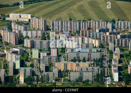 Luftaufnahme, vorgefertigte Gebäude, Wohngebiet, Liberec, Tschechische Republik, Europa Stockfoto