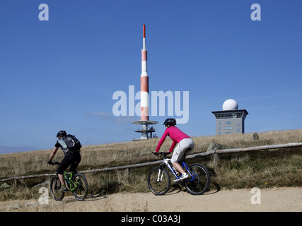 Sender und Wetterstation auf dem Brocken Berg, Harz, Sachsen-Anhalt, Deutschland, Europa Stockfoto