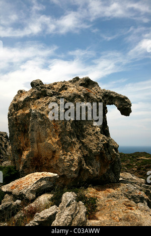 Felsformation am Cap de Creus, die letzten Eminenzen der Pyrenäen, Katalonien, Spanien, Europa Stockfoto