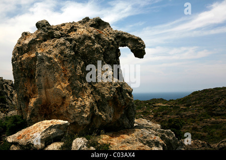 Felsformation am Cap de Creus, die letzten Eminenzen der Pyrenäen, Katalonien, Spanien, Europa Stockfoto