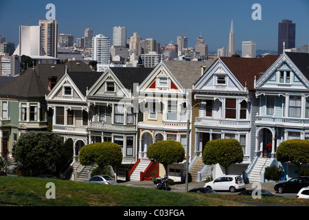 Painted Ladies am Alamo Square, San Francisco, Kalifornien, USA, Nordamerika Stockfoto