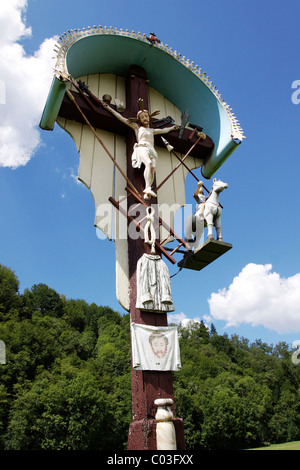 Wegkreuz in Elzach im Schwarzwald, Baden-Württemberg, Deutschland, Europa Stockfoto