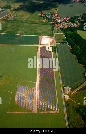 Solarkollektoren, Moenchenholzhausen, Thüringen, Deutschland, Europa Stockfoto