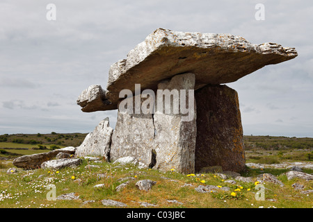 Poulnabrone Dolmen, Burren, County Clare, Irland, Europa Stockfoto