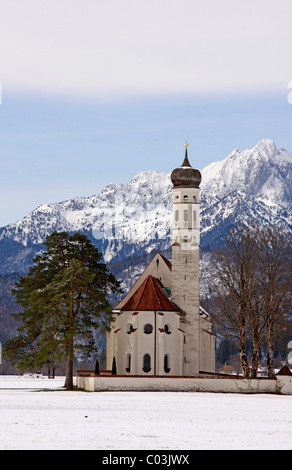 Wallfahrtskirche St. Coloman, Schwangau, Alpen, Schloss Neuschwanstein, Ostallgaeu, Bayern, Deutschland, Europa Stockfoto