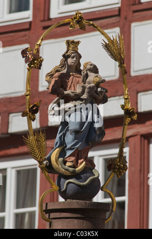 Marie Fountain, Kirschgarten Quadrat, Altstadt, Mainz, Rheinland-Pfalz, Deutschland, Europa Stockfoto