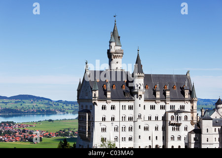 Blick von Marias Brücke, Schloss Neuschwanstein Castle, Ostallgaeu, Allgäu, Schwaben, Bayern, Deutschland, Europa Stockfoto