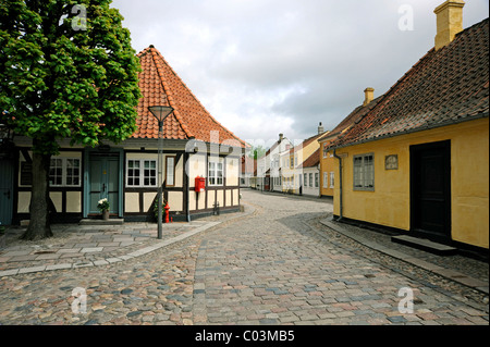Hans Christian Andersens Geburtshaus und Museum, Altstadt, Odense, Fyn Insel, Region Syddanmark Stockfoto
