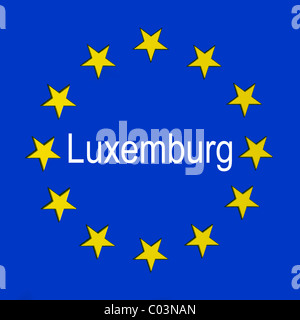 Luxemburg in der EU-Flagge Stockfoto