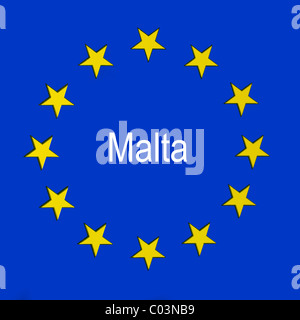 Malta in der EU-Flagge Stockfoto