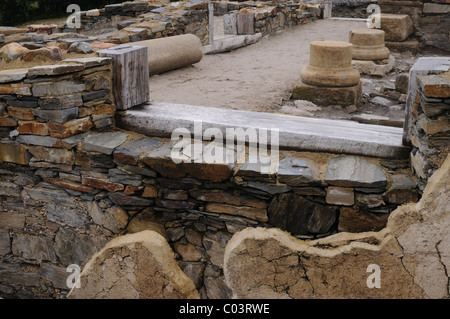 Fenster eines Raumes in der "Domus" archäologischen Stätte 'Chao Samartin' Asturien Spanien Stockfoto