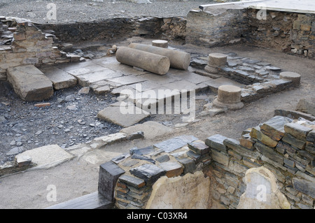 Terrasse der "Domus" archäologischen Stätte 'Chao Samartin' Asturien Spanien Stockfoto