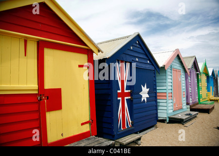 Hellen Holz- Kurhaus-kiosken Linie am Strand von Brighton, Melbourne, Victoria, Australien Stockfoto