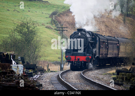 Schwarz fünf auf der kwvr Keighley Stockfoto