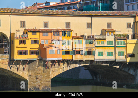 Ponte Vecchio (Detail) in Florenz. Stockfoto