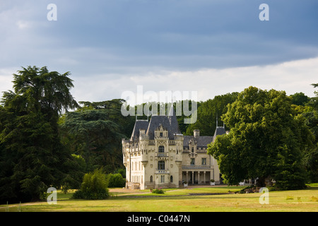 Chateau de Salvert Landhaushotel, neogotische Architektur 16. 18. aus dem 19. Jahrhundert, Neuille, dem Loire-Tal, Frankreich Stockfoto