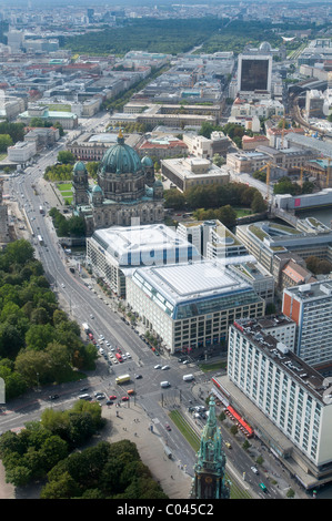 Vogelperspektive von Berlin aus den Berliner Fernsehturm Stockfoto