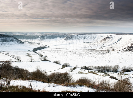 Das Loch des Horcum tief verschneit Stockfoto