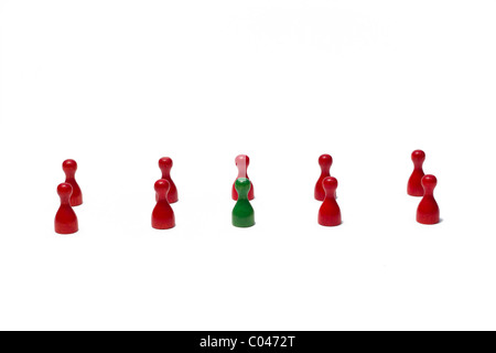 Das Bild weitergeleitet Spielfiguren Unterschiedlicher Farben. Das Bild zeigt die Indikatoren mit verschiedenen Farben. Stockfoto