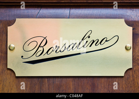 Borsalino Shop, Alessandria, Italien Stockfoto