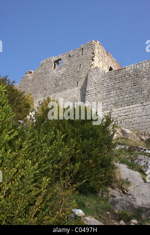 Montségur Burg, ein Katharer im Languedoc Roussillon Stockfoto