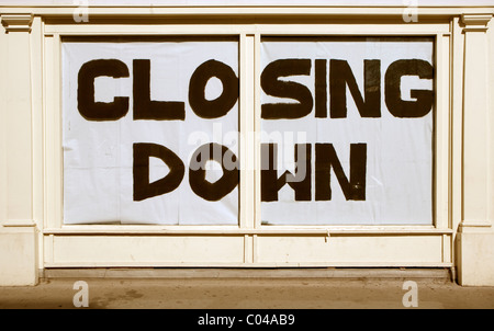 Shop-Schließung Zeichen, York Street, London, England, UK, Europa Stockfoto