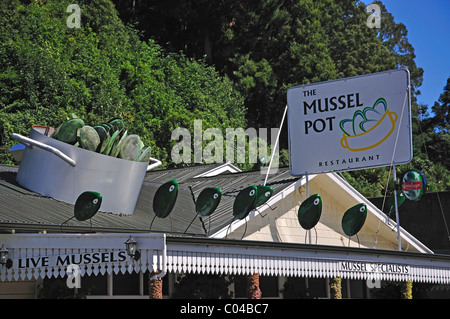 Die Muschel Pot Restaurant, Main Street, Havelock, Marlborough, Südinsel, Neuseeland Stockfoto