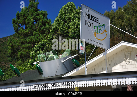 Die Muschel Pot Restaurant, Main Street, Havelock, Marlborough, Südinsel, Neuseeland Stockfoto