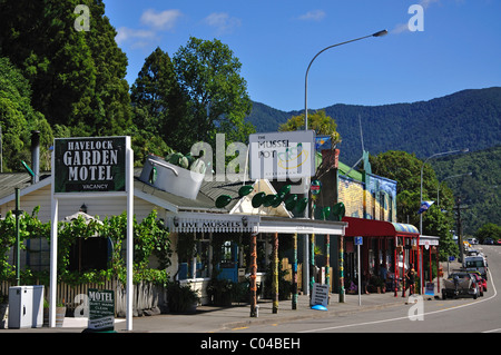 Main Road, Havelock, Marlborough Region, Südinsel, Neuseeland Stockfoto
