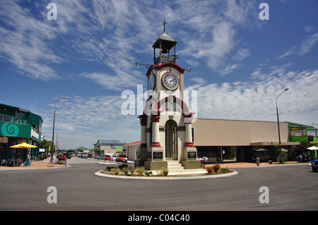 Hokitika Memorial Clocktower, Weld Street, Hokitika, Westland-Distrikt, Region West Coast, Südinsel, Neuseeland Stockfoto