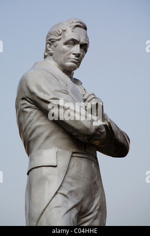 Singapur Sir Stamford Raffles Statue an ursprünglichen Landestelle Stockfoto