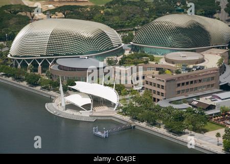 Singapur Esplanade Mall (The Durian) vom Dach des Marina Bay Sands Stockfoto