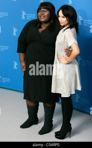 GABOUREY SIDIBE ZOE KRAVITZ schreien zum Himmel FOTOTERMIN die GRAND HYATT BERLIN Deutschland 12. Februar 2011 Stockfoto