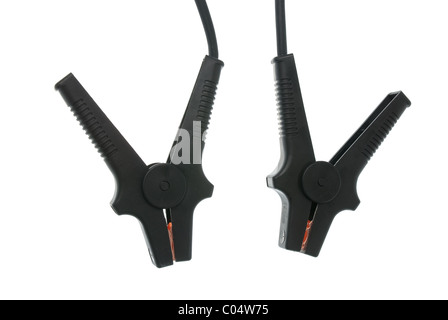 Jumper-Kabel isoliert auf weißem Hintergrund. Stockfoto