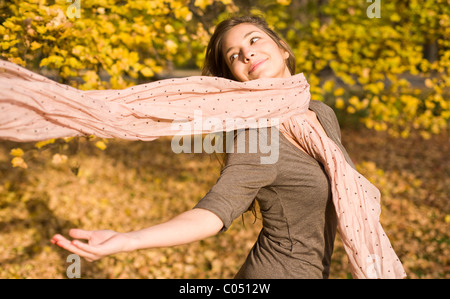 Schöne Herbst Brünette. Stockfoto