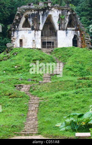 Templo De La Cruz Foliada oder Tempel der schuppige überqueren, Palenque, Chiapas, Mexiko Stockfoto