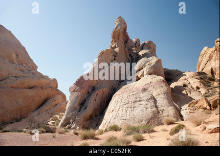 Aus weißem Sandstein auf weißen Kuppeln, Valley of Fire State Park, Nevada Stockfoto