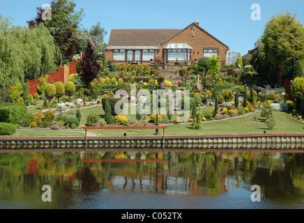 Riverside Bungalow, Barrow auf Soar, Leicestershire, England, UK Stockfoto