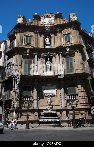 Quattro Canti, Palermo, Sizilien, Italien, Europa Stockfoto