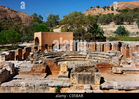 Der Roman Odeon von der antiken Stadt Gortyna (Gortys), im Süden der Präfektur Heraklion, Kreta, Griechenland Stockfoto
