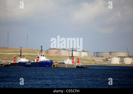 Sullom Voe terminal für Rohöl und Propangas betrieben von BP nach Öl aus den Bereichen Nordsee Brent und Ninian geleitet Stockfoto