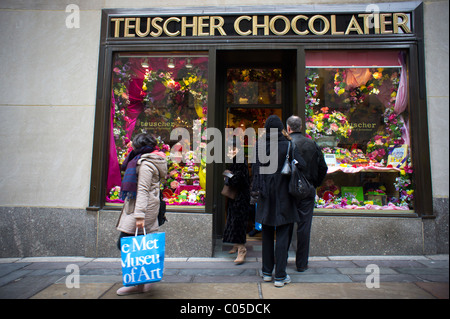 Der Chocolatier Teuscher Shop im Rockefeller Center in New York Stockfoto