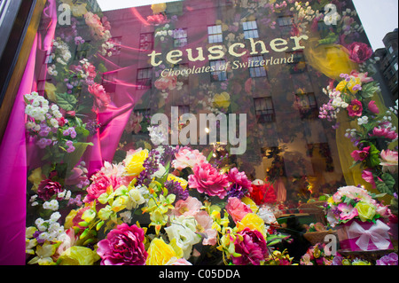 Der Chocolatier Teuscher Shop im Rockefeller Center in New York Stockfoto