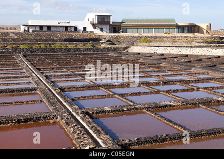 Verdampfung Pfannen bei Das Fuerteventura Salt Museum auf der Kanarischen Insel Fuerteventura. Stockfoto