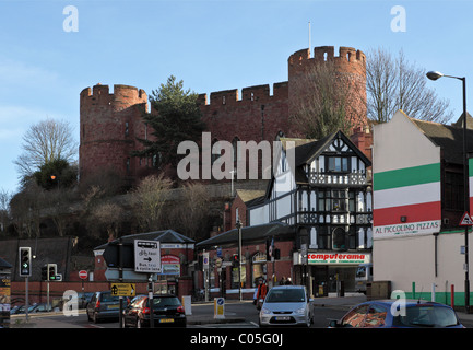 Shrewsbury Castle, in dem ein militärisches Museum und auch die Heimat civic Zeremonien. Stockfoto