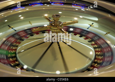 schnelle Roulette-Rad in casino Stockfoto