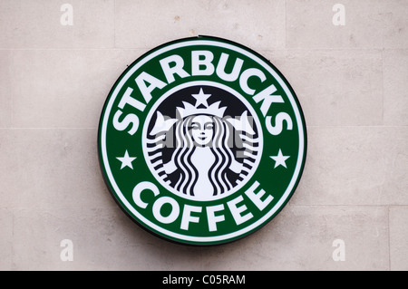 Starbucks Coffee Symbol Logo, London, England, Uk Stockfoto